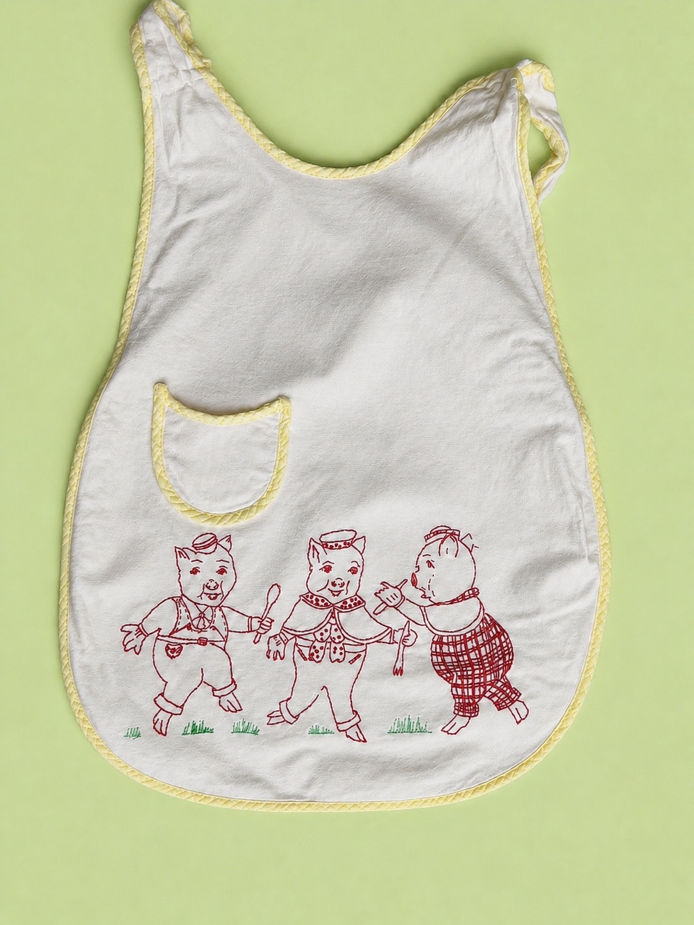 Vintage 50s Children's Three Little Pigs Smock/ Apron